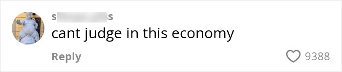 Social media comment saying cant judge in this economy with 9,388 likes, related to L&rsquo;Or&eacute;al hiring controversy.
