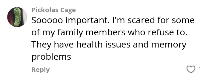 Comment expressing concern about family members refusing a tiny habit for preventing heart attack and dementia.