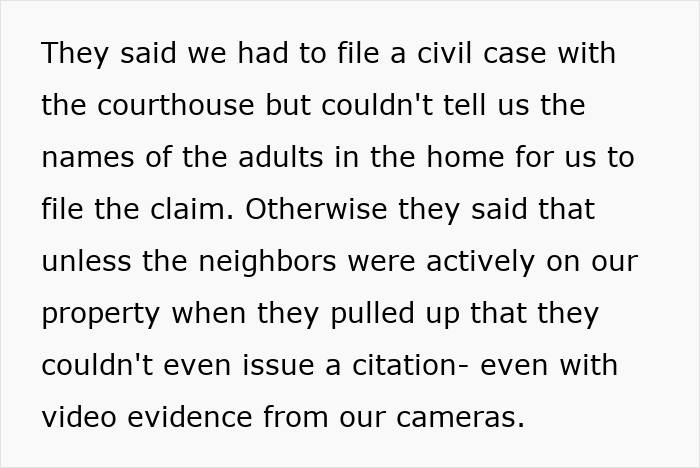 Neighbors argue over driveway boundaries and a woman reclaims what belongs to her amid a civil dispute.