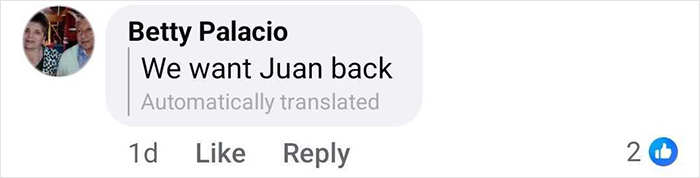 Comment on social media saying We want Juan back, showing support for celebrity duck after removal from popular location.
