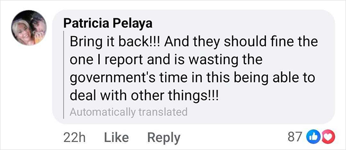 Comment from Patricia Pelaya demanding action about celebrity duck removal, sparking mass support and calls for justice.