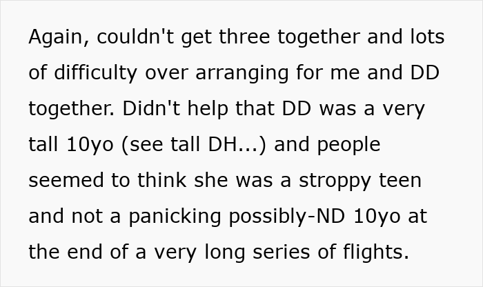 Text excerpt from mom venting online about a six-leg flight with a kid who traumatized her after travel difficulties