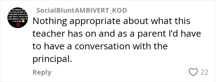 Comment on a teacher sparking debate over showing off too many curves in a back-to-school outfit.