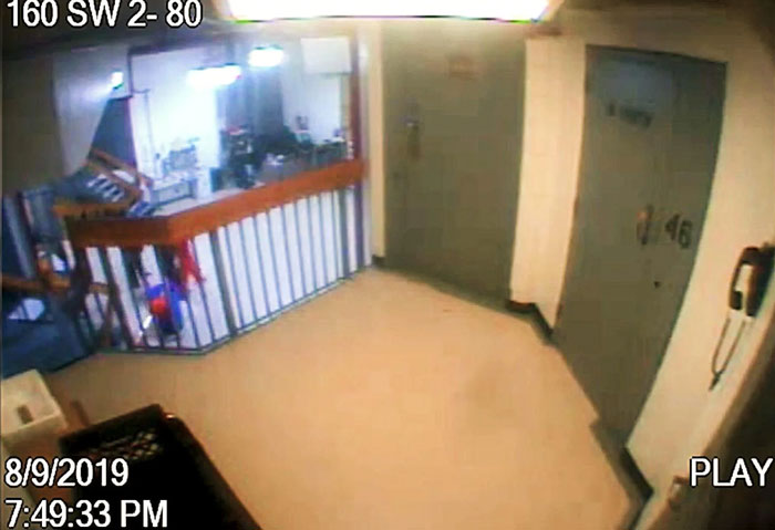 Surveillance footage showing area near Epstein jail cell during missing video minutes fueling doubts he acted alone. - 4