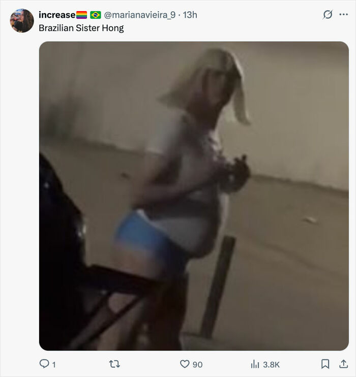 Man wearing thong and wig, standing outdoors at night, linked to pastor caught undercover and sparking memes. Man wearing thong and wig, standing outdoors at night, linked to pastor caught undercover and sparking memes.