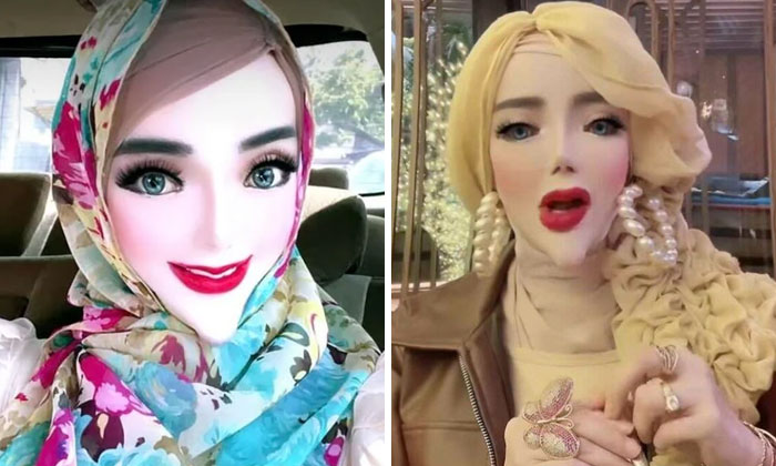 Side-by-side Instagram vs. reality pics showing heavily filtered faces highlighting how out of touch some people appear.