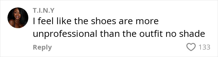 User comment on social media about teacher sparking viral debate over showing too many curves for back-to-school outfit.