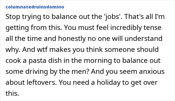 Screenshot of a social media comment expressing tension and anxiety during a woman&rsquo;s trip with friend and husband.