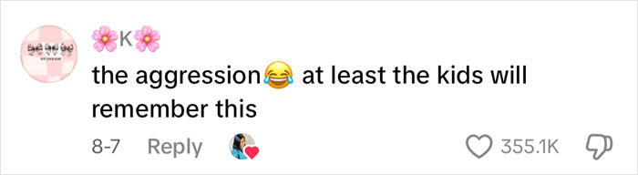 Screenshot of a viral comment reacting to a teacher's private parts song for first grade kids with 355K likes. Screenshot of a viral comment reacting to a teacher's private parts song for first grade kids with 355K likes.