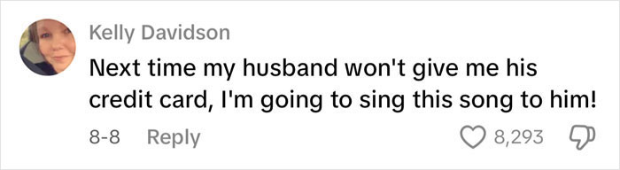 Comment from Kelly Davidson expressing plans to sing teacher's private parts song to her husband, gaining viral attention online. Comment from Kelly Davidson expressing plans to sing teacher's private parts song to her husband, gaining viral attention online.