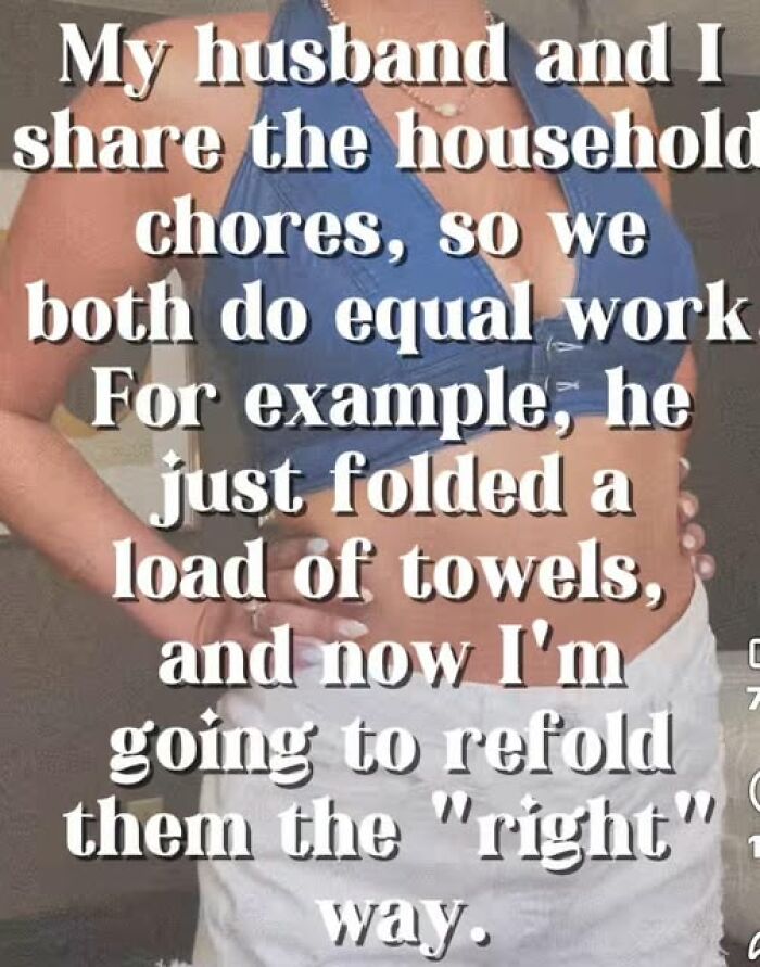 Funny and chaotic marriage meme about sharing household chores and doing equal work in marriage humor.