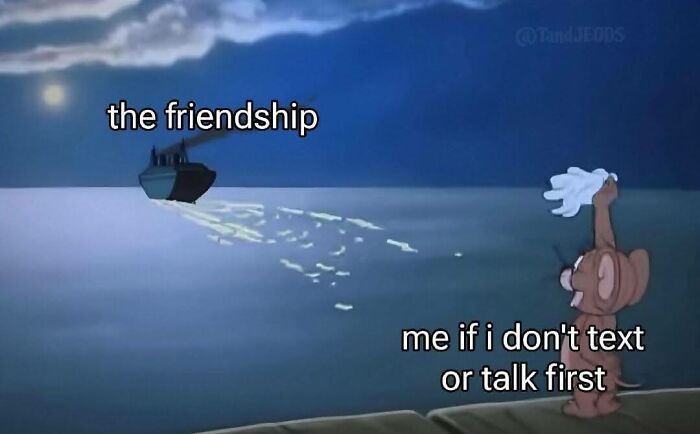 Meme showing a monkey waving a handkerchief to a departing ship labeled friendship, relatable to neurodivergent people.