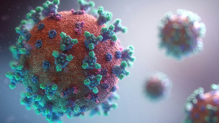 Close-up 3D illustration of virus particles highlighting global chikungunya risk amid China outbreak surge.