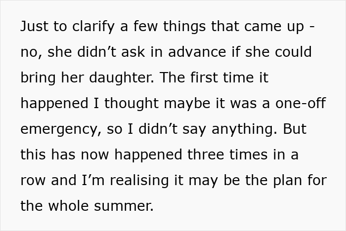 “Am I Being Unreasonable To Think My Cleaner Shouldn’t Bring Her Own Child To Work?” “Am I Being Unreasonable To Think My Cleaner Shouldn’t Bring Her Own Child To Work?”