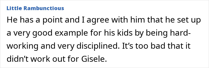 Text excerpt showing commentary on Gisele B&uuml;ndchen&rsquo;s parenting amid tensions over Tom Brady&rsquo;s remarks.