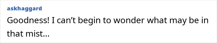 Text post by askhaggard expressing concern about an unidentified mist related to chikungunya global risk warnings.