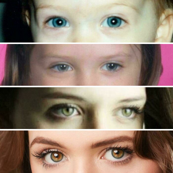 Ojos de diferentes colores y formas, mostrando rasgos distintivos del cuerpo humano que hacen destacar a la gente.