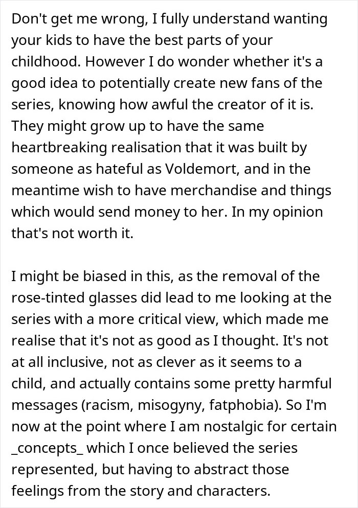 Alt text: Family upset over woman giving kids Harry Potter books amid bigoted and hateful person controversy.