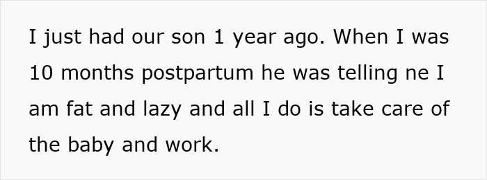 Man demands divorce from fat and lazy wife after losing job while taking care of baby and working postpartum. Man demands divorce from fat and lazy wife after losing job while taking care of baby and working postpartum.