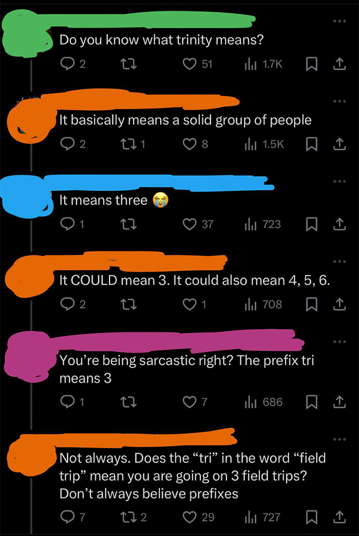 Online group shaming overconfident know-it-alls incorrectly correcting others in humorous social media exchanges.