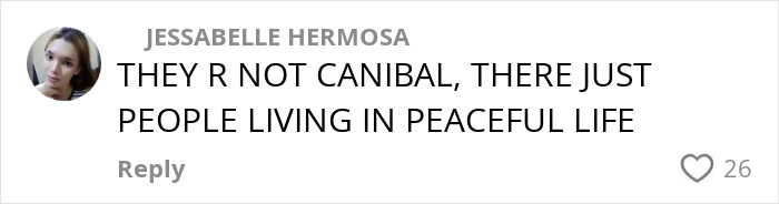 Comment from user Jessabelle Hermosa expressing support for an indigenous tribe after influencer TikTok stunt backlash.