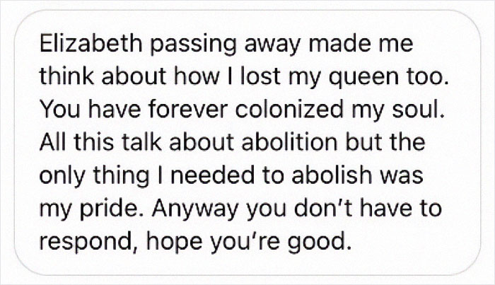 Screenshot of a cringy message from a man expressing emotional feelings, shared in women’s cringe hits collection.