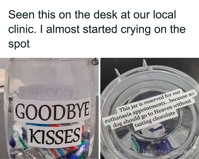 Jar labeled goodbye kisses with chocolates, a clever and heartfelt crafty idea shared on a popular IG account.