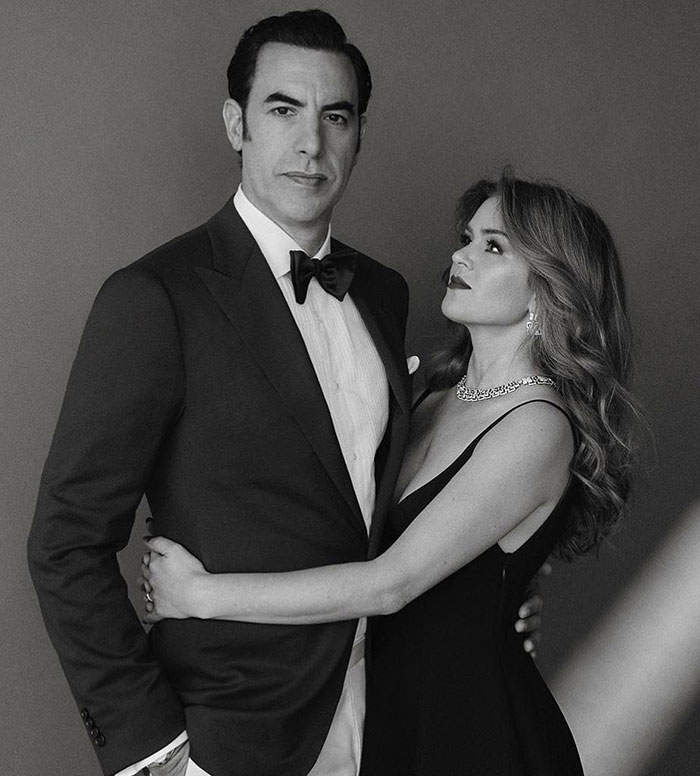 Isla Fisher and Sasha Baron Cohen in formal attire, highlighting Isla Fisher amid tough couple of years. - 7