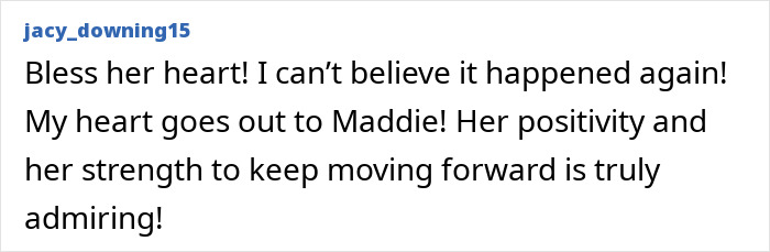 Comment by user jacy_downing15 expressing support and admiration for Jamie Lynn Spears' daughter after her accident and coma.
