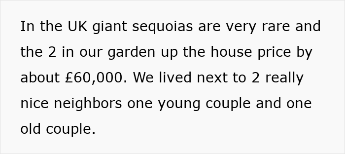 Text about rare giant sequoias in the UK increasing house prices near neighbors, linked to tree cutting dispute. Text about rare giant sequoias in the UK increasing house prices near neighbors, linked to tree cutting dispute.