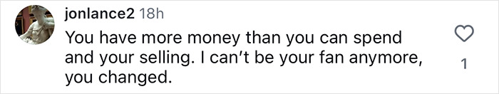 User comment on social media expressing disappointment, unrelated to Jennifer Aniston’s accidental purse reveal viral moment. User comment on social media expressing disappointment, unrelated to Jennifer Aniston’s accidental purse reveal viral moment.