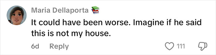 User comment on a handyman installing a new cat flap, expressing concern over a surprising customer response.