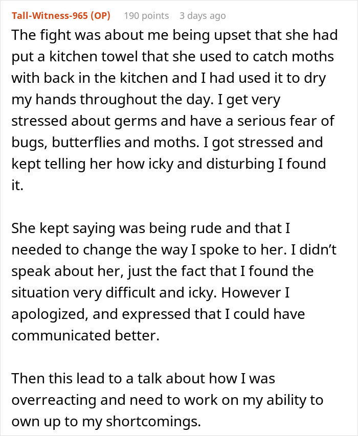 Man upset over kitchen towel caused stress and doubts about his relationship and birthday expectations.