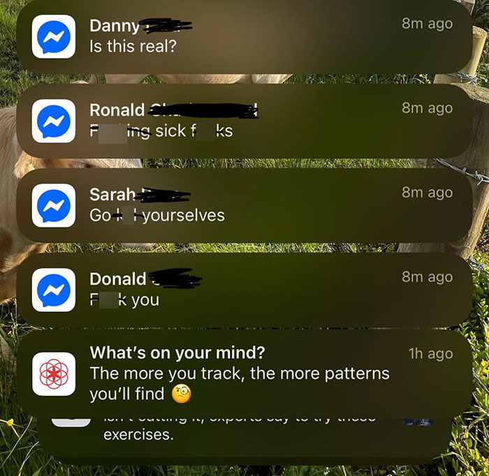 Screenshots of violent threats received by owner of dog meat farm after going viral on social media. - 16