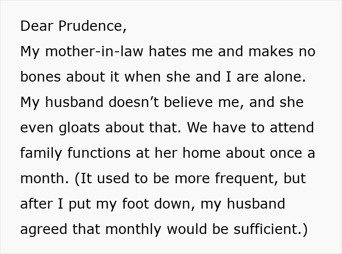 ALT text: Excerpt of a letter describing a man not believing his wife about his mother poisoning her and the resulting family tension.