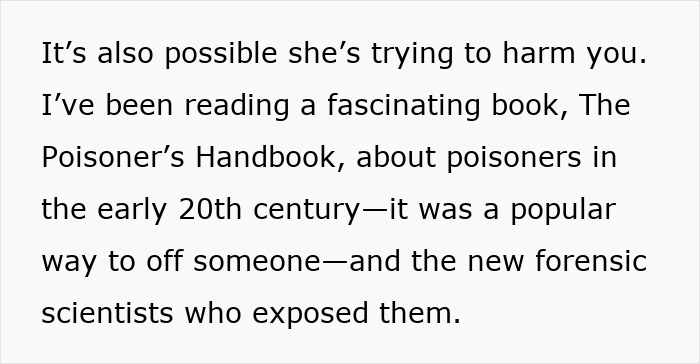 Text from a book discussing poisoners in the early 20th century and forensic scientists exposing them, relating to poisoning claims.