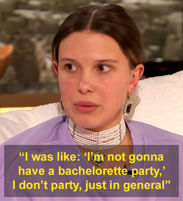 Millie Bobby Brown in an interview reflecting on personal life and adoption, with fans expressing concern.