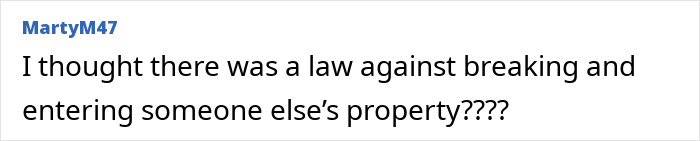 Comment on social media discussing legal concerns about a couple accused of squatting in an abandoned million-dollar house.