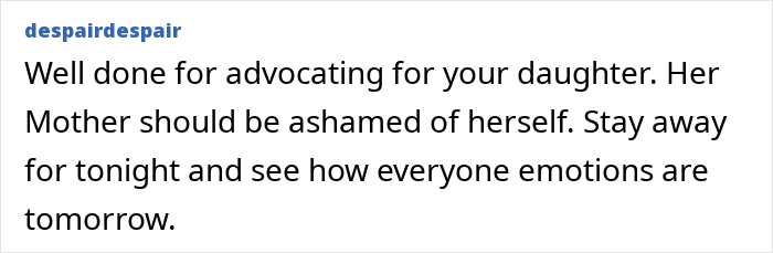 Comment about a mom loving her girly daughter more, causing dad to struggle and remove the other child from home.