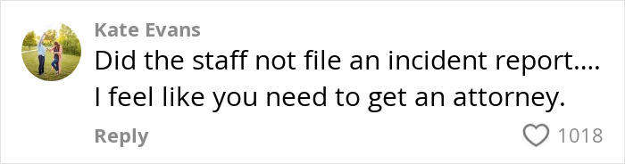 Comment by Kate Evans discussing the need for an attorney after octopus incident at aquarium involving a 6-year-old.