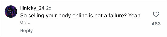 TikTok comment discussing adult star’s opinion on women working 9 to 5 and joining OnlyFans. TikTok comment discussing adult star’s opinion on women working 9 to 5 and joining OnlyFans.