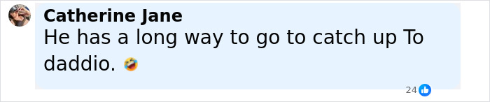 Screenshot of a social media comment discussing Cruz Beckham’s bulge as he parodies dad David’s iconic Speedo photo. Screenshot of a social media comment discussing Cruz Beckham’s bulge as he parodies dad David’s iconic Speedo photo.