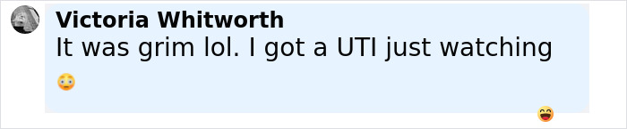 Screenshot of a social media comment by Victoria Whitworth reacting with humor and surprise, body language expert decodes expression. Screenshot of a social media comment by Victoria Whitworth reacting with humor and surprise, body language expert decodes expression.
