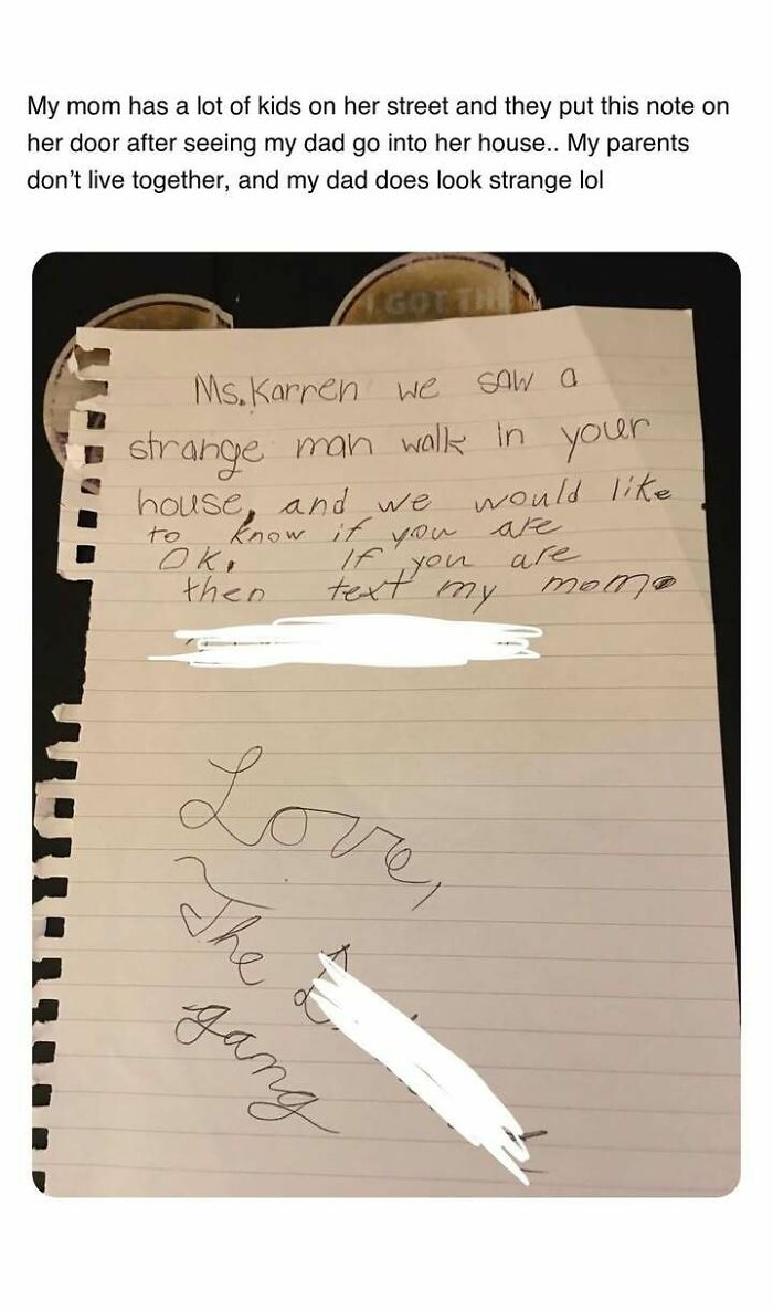 Handwritten note from neighborhood kids checking on a woman’s safety, a heartwarming post to brighten bad news.
