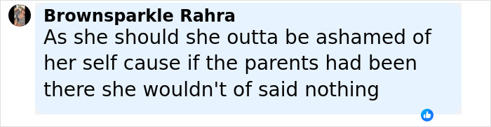 Comment from Brownsparkle Rahra criticizing a mom who called autistic child the N-word in viral video. Comment from Brownsparkle Rahra criticizing a mom who called autistic child the N-word in viral video.