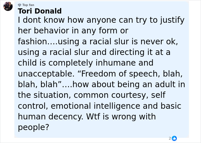Facebook comment criticizing a mom who used a racial slur against autistic child in viral video, sparking outrage online. Facebook comment criticizing a mom who used a racial slur against autistic child in viral video, sparking outrage online.