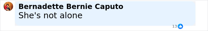 Comment by Bernadette Bernie Caputo stating She's not alone, related to reality star Kate Gosselin's nursing career return.