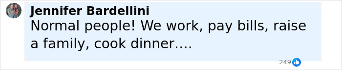 Comment from Jennifer Bardellini saying normal people work, pay bills, raise family, and cook dinner, discussing reality star Kate Gosselin nursing career.