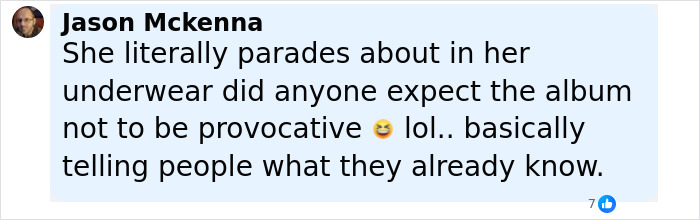 Comment by Jason Mckenna reacting to Sabrina Carpenter pole dance video, criticizing its provocative nature.