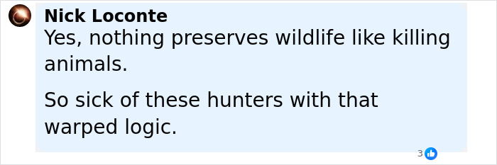 Comentario criticando la lógica de cazadores de trofeos tras cornada fatal de búfalo a millonario en safari de lujo. Comentario criticando la lógica de cazadores de trofeos tras cornada fatal de búfalo a millonario en safari de lujo.